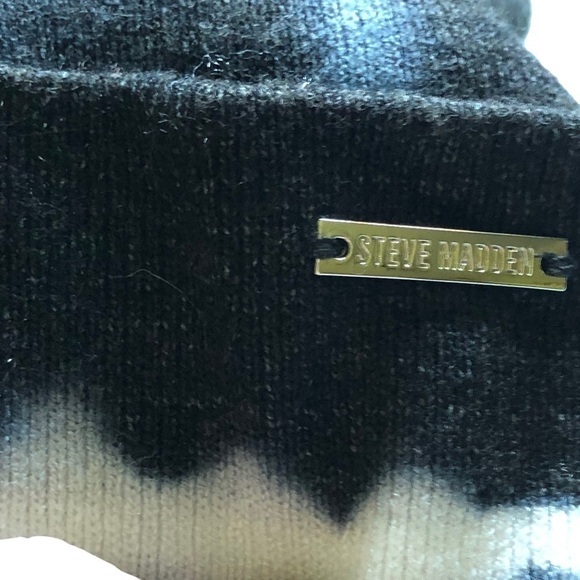 Steve Madden Black Cream And Gray Tie Dye Knit Beanie NWT - Picture 5 of 7